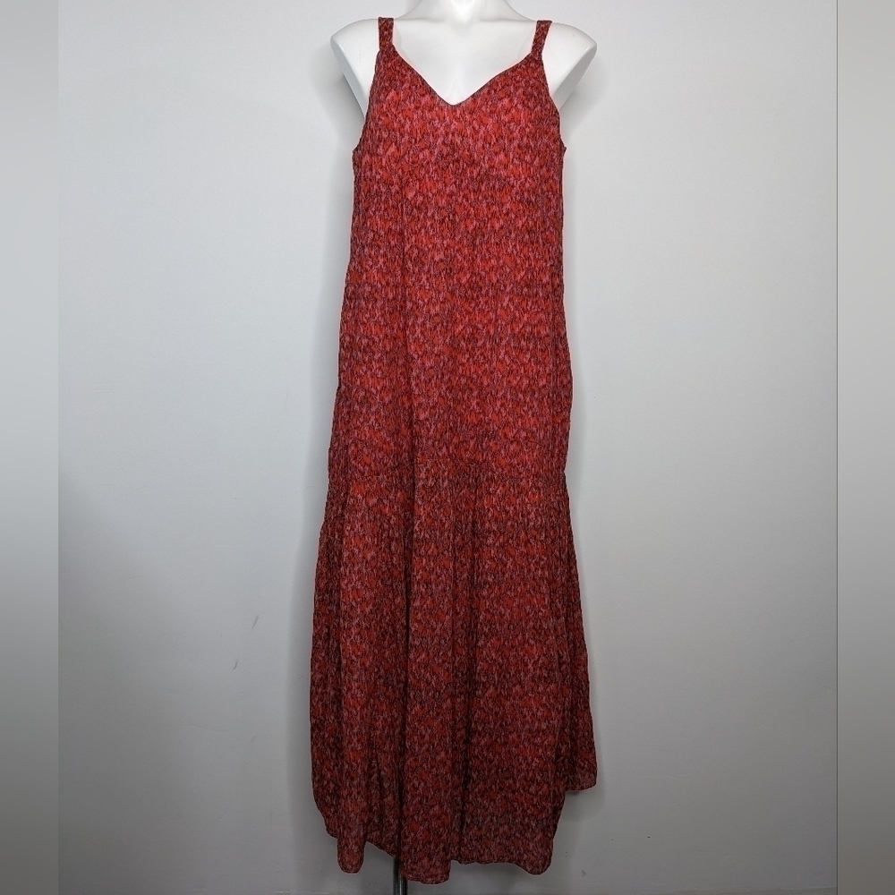 Joie red pink sleeveless v neck maxi summer dress M